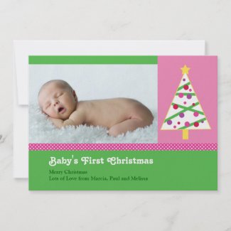 Christmas Baby Photo Card invitation