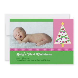 Christmas Baby Photo Card invitation