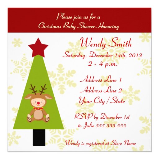 Christmas Baby Shower Invitation Cards