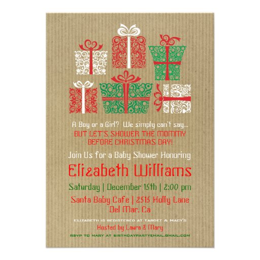 Christmas Baby Shower Invitation II