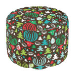 Christmas background pattern wrapping round pouf