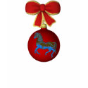 Christmas Ball Bow Carousel Horse T-Shirt by SmilinEyesTreasures Christmas Ball Bow Carousel Horse T-Shirt