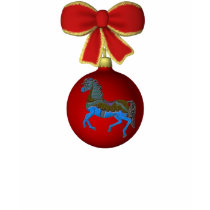 Christmas Ball Bow Carousel Horse T-Shirt