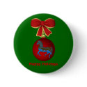 Christmas Ball Carousel Horse Holiday Button Pin