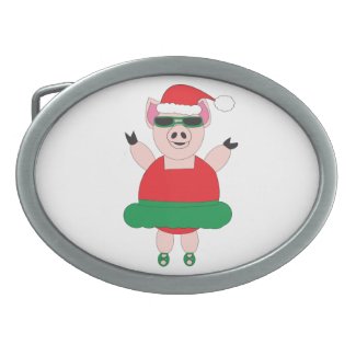 Christmas Ballet Pig Belt Buckle