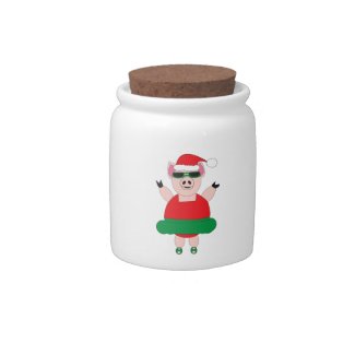 Christmas Ballet Pig Candy Jar