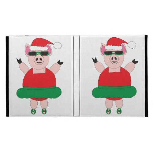 Christmas Ballet Pig Caseable iPad Folio Cases