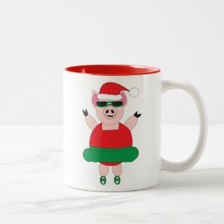 Christmas Ballet Pig Coffee Mug