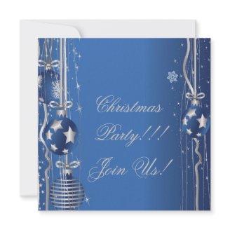 Christmas Balls And Ribbons Party Invitation