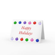 Christmas Balls Happy Holidays greeting card card