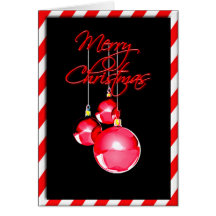 CHRISTMAS BALLS & STRIPE by SHARON SHARPE Cards