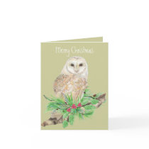 Christmas Barn Owl Greeting Cards