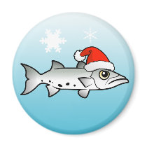 Christmas Barracuda Santa Refrigerator Magnet