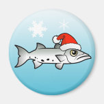 Christmas Barracuda Santa Refrigerator Magnet