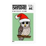 Christmas Barred Owl Santa Postage Stamps