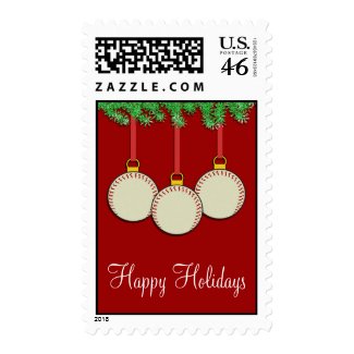 Christmas Baseball Postage Stamps stamp