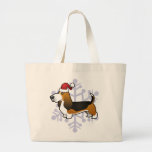 Christmas Basset Hound Canvas Bag