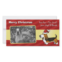 Christmas Basset Hound Photo Card