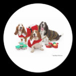 christmas basset hound stickers