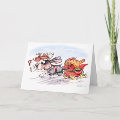 Christmas Bassets Greeting Cards