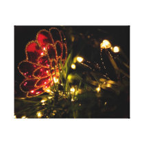 Christmas Bauble with Fairy Lights Stretched Canvas Print