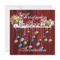 Christmas Baubles Party Invitation