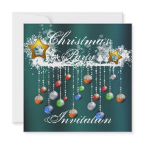 Christmas Baubles Party Invitation