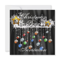 Christmas Baubles Party Invitation