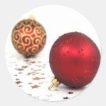 Christmas Baubles Round Sticker