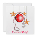 Christmas Baubles, Stars & Tinsel Xmas Party Custom Announcements Christmas Baubles, Stars & Tinsel Xmas Party Custom Announcements