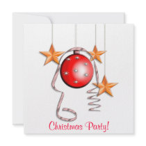 Christmas Baubles, Stars & Tinsel Xmas Party invitations