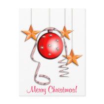 Christmas Baubles, Stars & Tinsel Xmas postcards