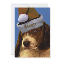 Christmas Beagle Greeting cards Personalized Invites