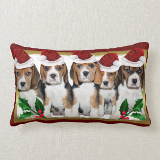 beagle holiday pillow