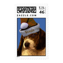Christmas Beagle Puppy Postage postage