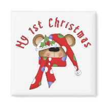 Christmas Bear Head 1st Christmas magnets