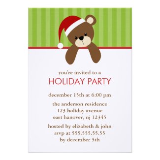 Christmas Bear Invitations