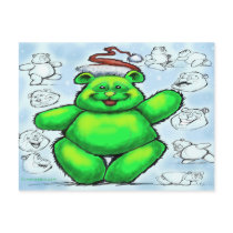 Christmas Bear postcards by FunGraphix Christmas Bear postcards