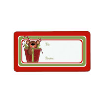 Christmas Bear Whimsical Gift Tag Address Label