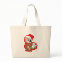 Christmas Bear with Wreath bags