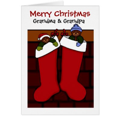Christmas bears for grandma and grandpa cards