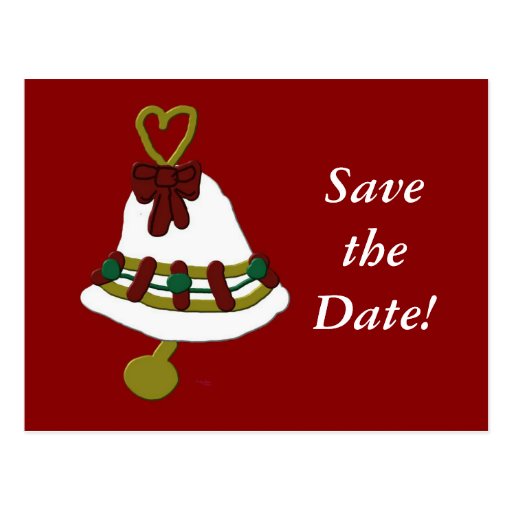 christmas bell save the date postcard zazzle christmas bell save the date postcard zazzle