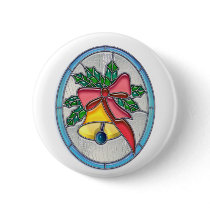 Christmas Bell Stained Glass buttons