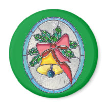Christmas Bell Stained Glass magnets