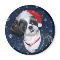 Christmas Belle Santa Hat Magnet by ironydesign Christmas Belle Santa Hat Magnet