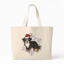 Christmas Bernese Mountain Dog Tote Bags