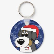 Christmas Bernese Mountain Dog Keychain