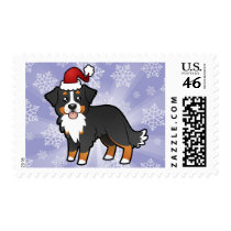 Christmas Bernese Mountain Dog Postage Stamps