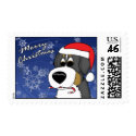 Christmas Bernese Mountain Dog Postage Stamps