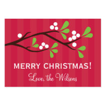 Christmas Berry Branch Gift Tag business cards